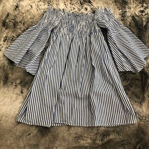 Zara Off-The-Shoulder Striped Dress